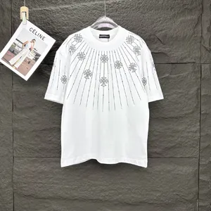 Chrome Hearts 25ss 新作 ダイヤモンドロゴ カップル 半袖Tシャツ ホワイト（Chrome Hearts 217）