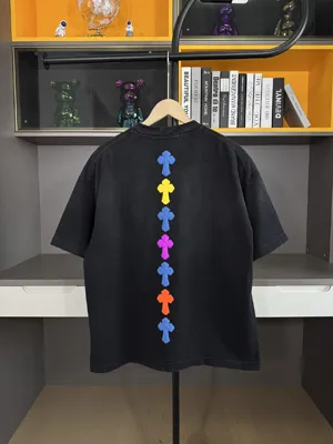 Chrome Hearts 25ss 春夏新作 クロスパッチ ウォッシュド スプレー 半袖Tシャツ ブラック（Chrome Hearts 233）