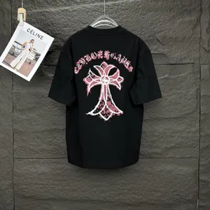 Chrome Hearts 25ss 新作 クロス サンスクリット カップル 半袖Tシャツ ブラック（Chrome Hearts 220）