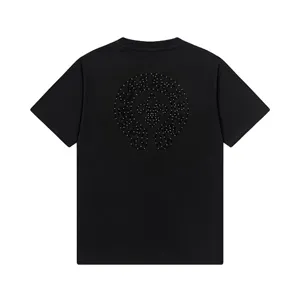 Chrome Hearts 25ss 新作 フロック ダイヤモンドレター 半袖Tシャツ ブラック（Chrome Hearts 213）