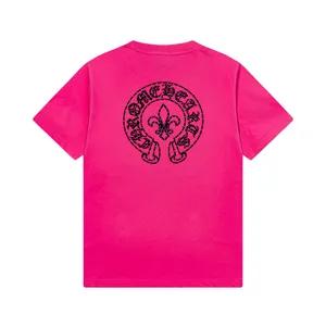 Chrome Hearts 25ss 新作 フロック ダイヤモンドレター 半袖Tシャツ ローズレッド（Chrome Hearts 212）