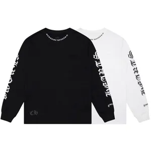 Chrome Hearts Neck Logo L/S Tee クロムハーツ ネックロゴ ロンT ブラック&ホワイト（Chrome Hearts 419）