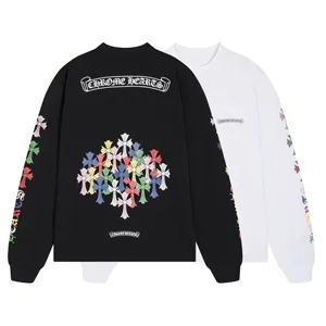 Chrome Hearts Multi Color Cross Cemetery L/S Tee クロームハーツ マルチ カラー クロス セメタリー L/S Tシャツ ブラック&ホワイト（Chrome Hearts 404）