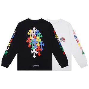Chrome Hearts Multi Color Cross Cemetery L/S Tee クロームハーツ マルチ カラー クロス セメタリー L/S Tシャツ ブラック&ホワイト 2色（Chrome Hearts 403）