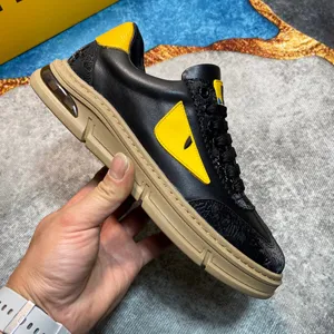 フェンディ メンズ カジュアルシューズ ローカット レースアップスニーカー ブラック（FENDI 66）