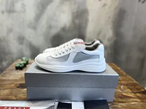 プラダ アメリカズカップ コレクション ヌバックメッシュ カジュアルスニーカー ホワイト（Prada 13）