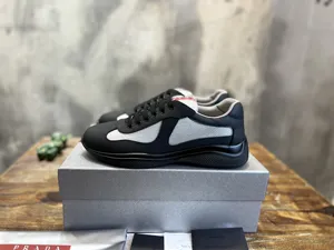 プラダ アメリカズカップ コレクション ヌバックメッシュ カジュアルスニーカー ブラック（Prada 11）