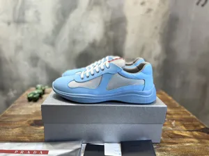 プラダ アメリカズカップ コレクション ヌバックメッシュ カジュアルスニーカー ライトブルー（Prada 9）