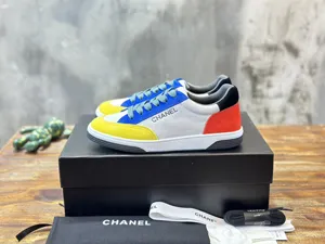 CHANEL シャネル 24P スエード マルチカラーパネル カジュアルスニーカー/スケートボードシューズ ブルー（G45086）