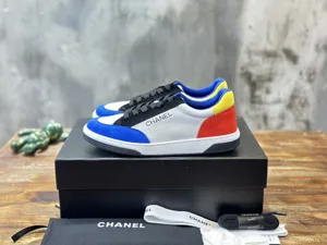 CHANEL シャネル 24P スエード マルチカラーパネル カジュアルスニーカー/スケートボードシューズ、ブルー（G45086）