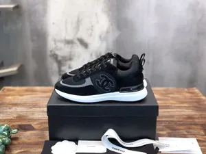 CHANEL 2022SS ブラック メッシュ＆スエード カジュアル スニーカー (G38800)