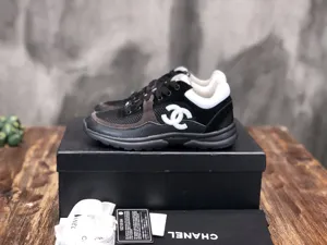 CHANEL シャネル 22SS ブラック メッシュ カジュアル スニーカー (G38299 Y55720 K3845)