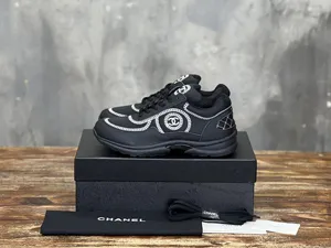 CHANEL シャネル 2024年春夏 ブラック メッシュ ローカット カジュアル スニーカー (G30358)