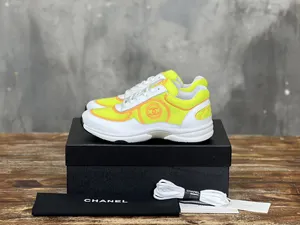 CHANEL シャネル 24年春夏 ブライトイエロー メッシュ ローカット カジュアル スニーカー (G30358)