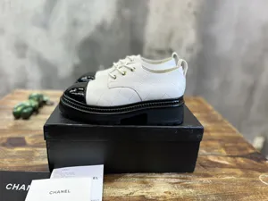 CHANEL シャネル 25SS 新作 ホワイト カーフスキン レースアップ プラットフォーム ローファー (G45075 B13291 NP667)