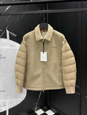 モンクレール ジュモー ブラウン メンズ レザーダウンジャケット (J10911A00115549SK999)