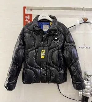Moncler x Palm Angels ハウナニ コントラストカラー クロップドダウンジャケット ブラックxブルー (J209L1A00015M4441913)