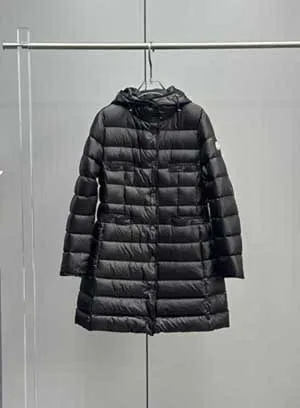 モンクレール HIRMA レディース スリムフィット フード付き ミディ丈 ダウンジャケット ブラック (K20931C00019595FE)