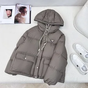 プラダ レディース コーヒー フード付き ショート パファージャケット（Prada000008）