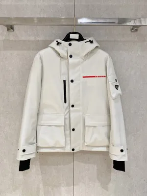 プラダ ゴアテックス メンズ オフホワイト 防風ダウンジャケット (Prada000036)