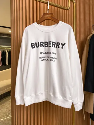 バーバリー ホースフェリー プリント コットン スウェットシャツ ホワイト（Burberry00079）
