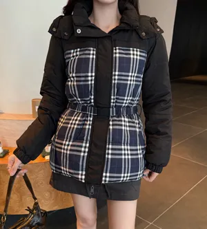 バーバリー レディース ダークブルー ヴィンテージチェック ダブルサイド ダウンジャケット（Burberry000048）