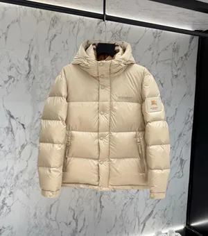 バーバリー ベージュ クロップド フード付き カップルズ ダウンジャケット（Burberry000029）