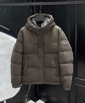 バーバリー ブラウン カップル ショート フード付き パッチワーク ダウンジャケット（Burberry000022）