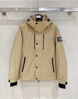 バーバリー グランブル メンズ カーキ カジュアル アウトドア ラミネート スキーダウンジャケット（Burberry000015）