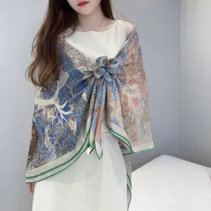エルメス「自然への回帰」グリーン カシミヤショール 140*140（Hermès000099）