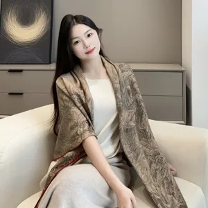 エルメス「パレルモのボタニコ140」カシミアショール（マルチカラー）136*137（Hermès000013）