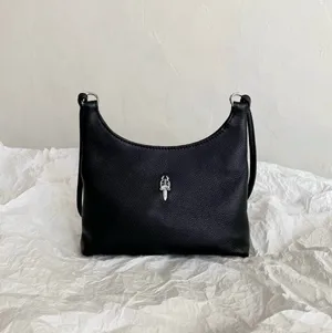 Chrome Hearts Viv ブラックレザーショルダーバッグ（Chrome Hearts010）