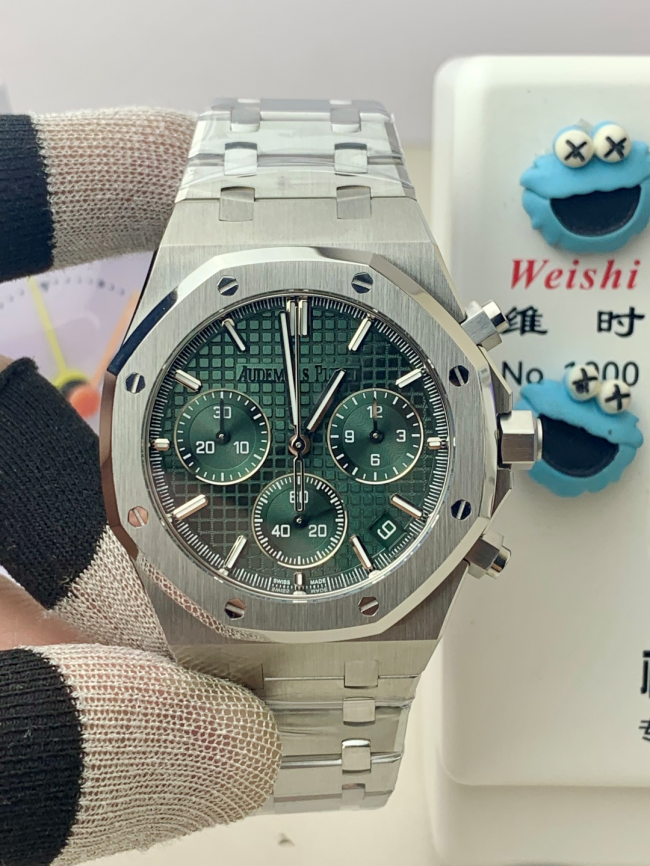 【BLS製 最高峰】オーデマピゲスーパーコピー ロイヤルオーク クロノグラフ 26240 ステンレススチール（グリーン文字盤）