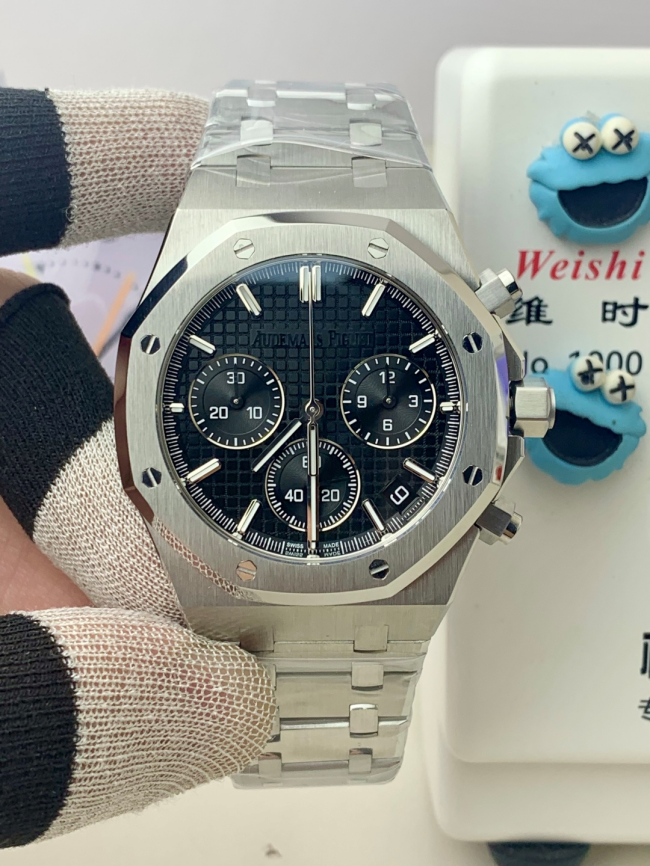 【BLS製 最高峰】オーデマピゲスーパーコピー ロイヤルオーク クロノグラフ 26240 ステンレススチール（ブラック文字盤）
