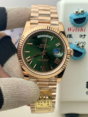 【PPM Mods】ロレックス デイデイト 40mm “グリーン文字盤?ローマインデックス” 配重設計 Cal.3255搭載モデル m228235-0061