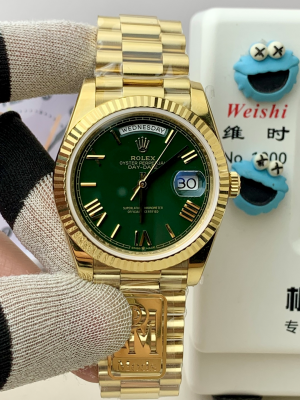 【PPM Mods】ロレックス デイデイト 40mm “グリーン文字盤?ローマインデックス” 配重設計 Cal.3255搭載モデル m228238-0061