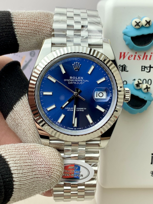 【SC FACTORY】ロレックススーパーコピー オイスターパーペチュアル デイトジャスト 41mm “ブルー文字盤” Cal.3235搭載モデル m126334-0002