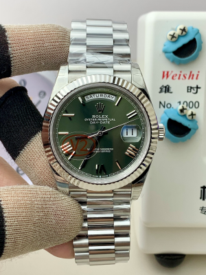 【VS Factory V2】ロレックス デイデイト 40mm m228239-0005“グリーン文字盤?ローマンインデックス” 182g配重設計 丹東3255ムーブメント搭載モデル