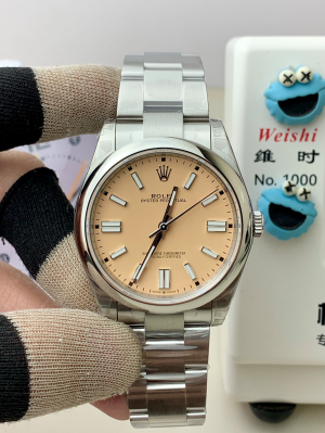 【VS Factory】ロレックス Oyster Perpetual 41mm 124300“Salmon Dial” 丹東3230ムーブメント搭載モデル