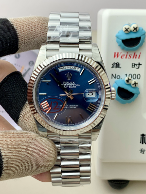 【VS Factory V2】ロレックス デイデイト 40mm m228239-0076“ブルー文字盤?ローマンインデックス” 182g配重設計 丹東3255ムーブメント搭載モデル