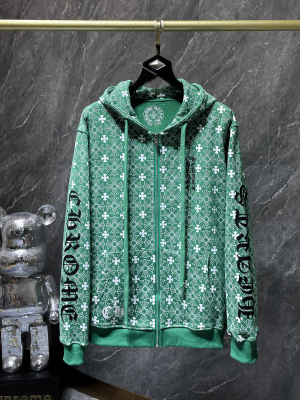 Chrome Hearts (クロムハーツ) 2025AW 新作 秋冬 ホースシュー＆アンカーモチーフ ジャガードロゴ フルジップフーディー