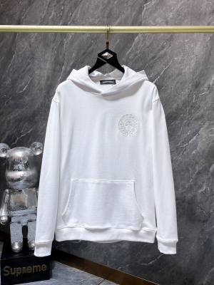 Chrome Hearts (クロムハーツ) 2025AW 新作 秋冬 ホースシュー＆サンスクリット クロス レースワーク刺繍 フーディー