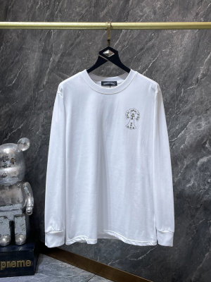 Chrome Hearts (クロムハーツ) 新作 長袖Tシャツ クロス 烫鑽 スタッズ