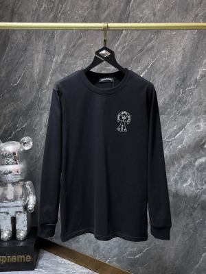 Chrome Hearts (クロムハーツ) 新作 長袖Tシャツ クロス 烫鑽 スタッズ