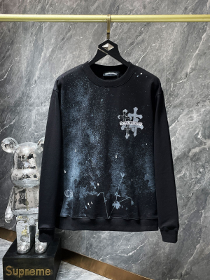 Chrome Hearts (クロムハーツ) 2025秋冬 星空クロス 刺繍 クルーネックスウェットシャツ