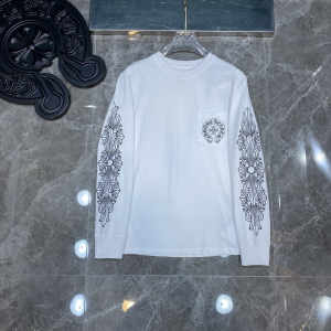 Chrome Hearts (クロムハーツ) 新作 長袖Tシャツ クロス ホースシュー 花臂