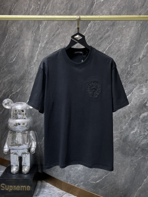 Chrome Hearts (クロムハーツ) 2026SS 新作 半袖Tシャツ ホースシュー サンスクリット クロス 中空刺繍