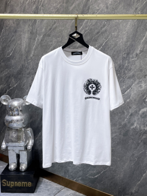 Chrome Hearts (クロムハーツ) 2026SS 新作 半袖Tシャツ カラフル重影 ホースシュー クロス スプラッシュ刺繍
