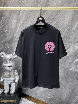 Chrome Hearts (クロムハーツ) 2026SS 新作 半袖Tシャツ カラフル重影 ホースシュー クロス スプラッシュ刺繍