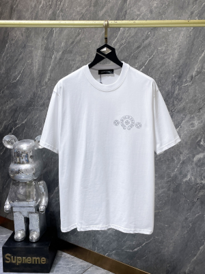 Chrome Hearts (クロムハーツ) 2026SS 新作 半袖Tシャツ ホースシュー サンスクリット クロス ラインストーン